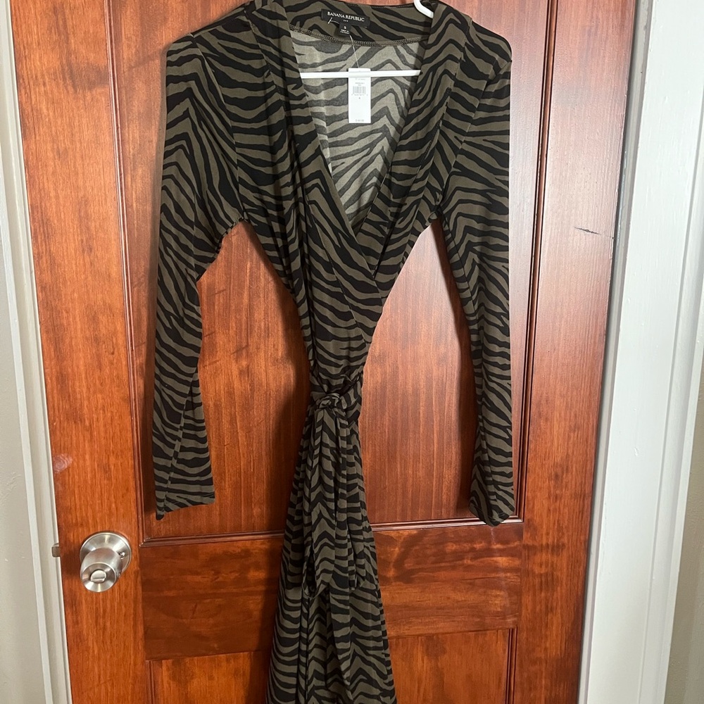 Banana Republic Zebra Print Wrap Dress